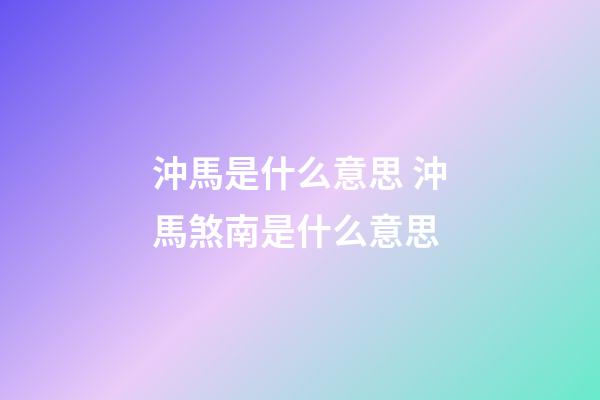 沖馬是什么意思 沖馬煞南是什么意思